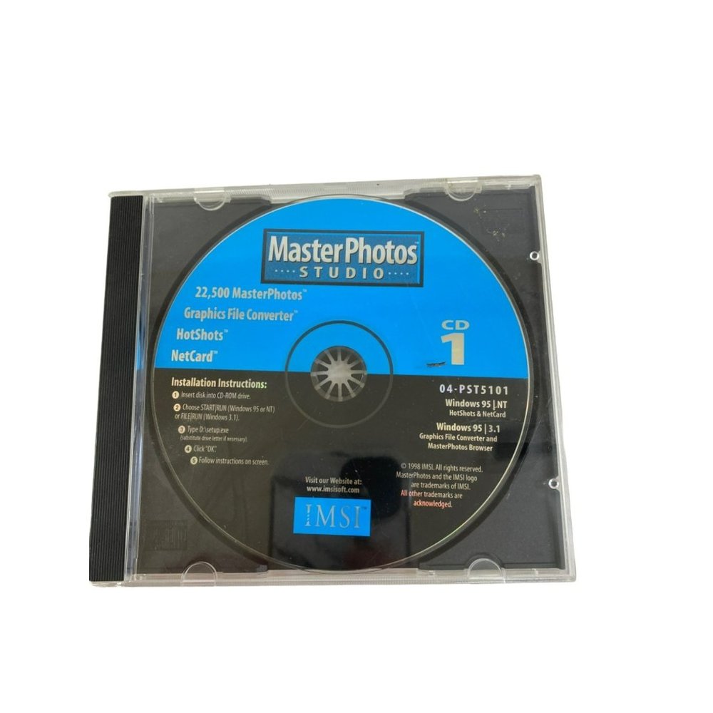 Vintage MasterPhotos Studio master photos convertor hot shots netcards CD_ROM
